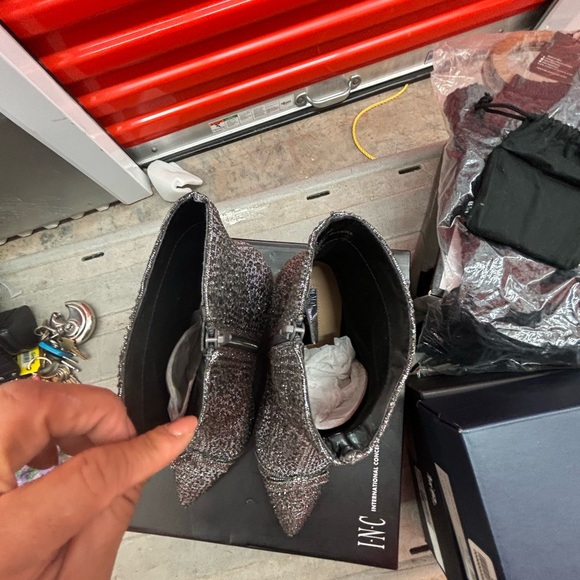 INC International Concepts Women's Glittery Silver Boots - Picture 5 of 16